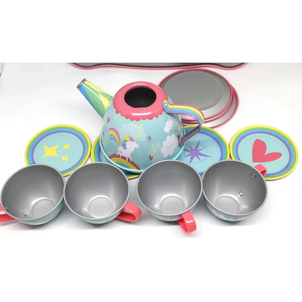 Schylling 14 Piece Unicorn Tin Set Children's Pretend Play Set 2017
